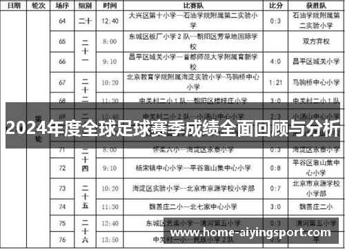 2024年度全球足球赛季成绩全面回顾与分析